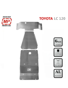 Zestaw aluminiowych osłon podwozia do Toyota Land Cruiser LC120, LC125