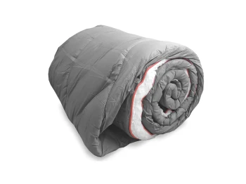 Zestaw: 2x miękki koc pled kempingowy szary 200 × 140 cm - Offlander