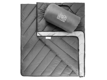 Zestaw: 2x koc pled kempingowy szary 200 × 140 cm - Offlander