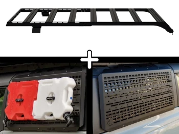 Bagażnik dachowy OX PRO + 2 × Zewnętrzne panele MOLLE do Ford Bronco 6G 2-Door - zestaw