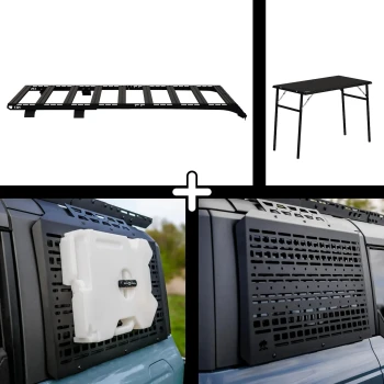 ZESTAW: Bagażnik Dachowy OX PRO + 2 x Panele (Lewy+Prawy) + Stolik - Bronco 6G 4-Door