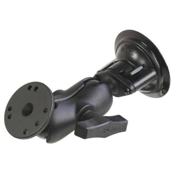 Uchwyt RAM® Twist-Lock™ z przyssawką i adapterem do okrągłej płytki - krótki