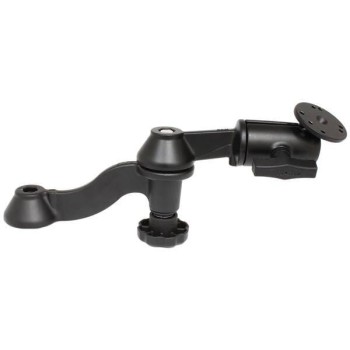 RAM® 12" zakrzywione podwójne ramię wahliwe z obrotowym ramieniem i okrągłą płytką