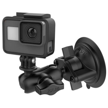 Uchwyt RAM® Twist-Lock™ z przyssawką i adapterem do kamery sportowej - krótki